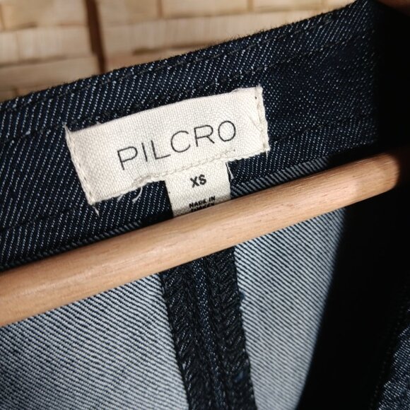 Pilcro Short-Sleeve Square-Neck Denim Mini Dress Babydoll NWT XS Anthropologie - Picture 8 of 11